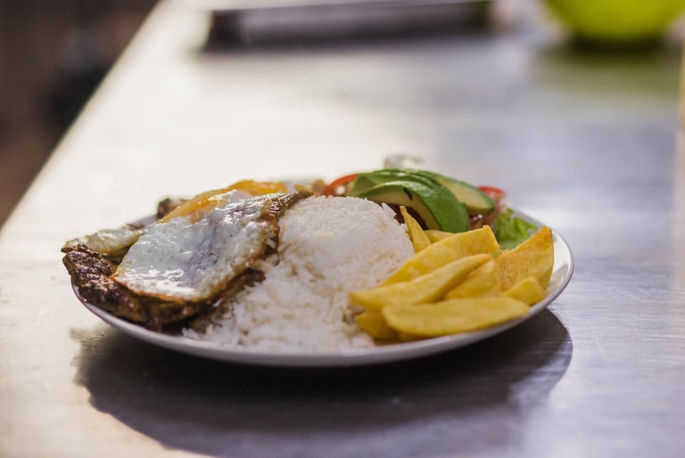 Ecuadorian Churrasco with rice