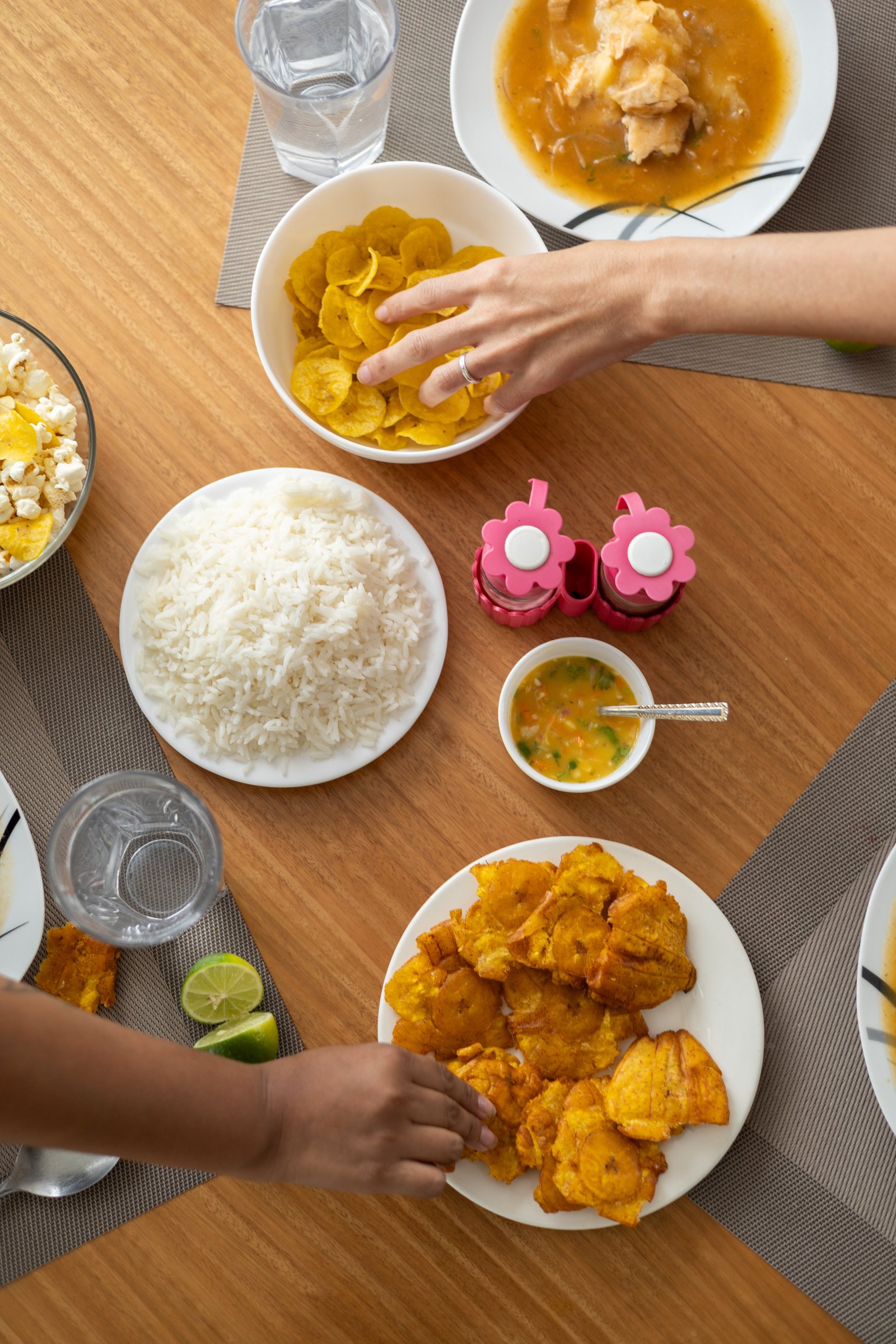 Delicious Ecuadorian food spread